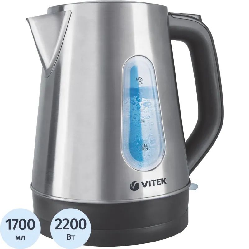 Чайник Vitek VT-7038,2200 вт,1,7 л, металл