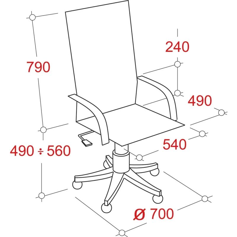 Кресло BN_Dp_Руководителя EChair-516 RT рецикл.кожа черная,