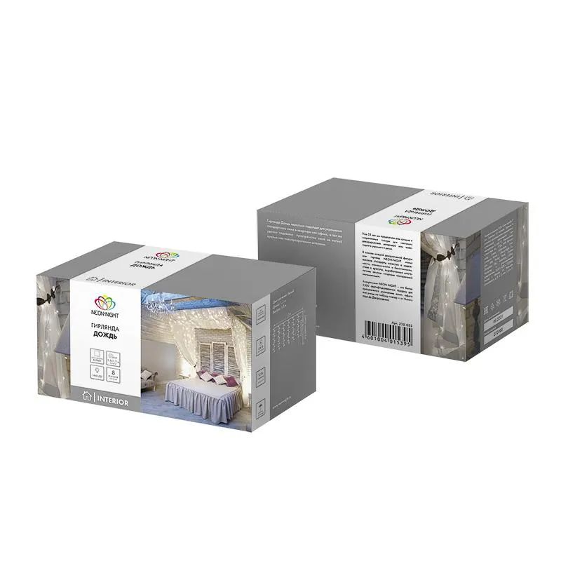 Гирлянда светодиодная Дождь 1,5x1,5 м, 144 LED, мерцание, белый,  235-035