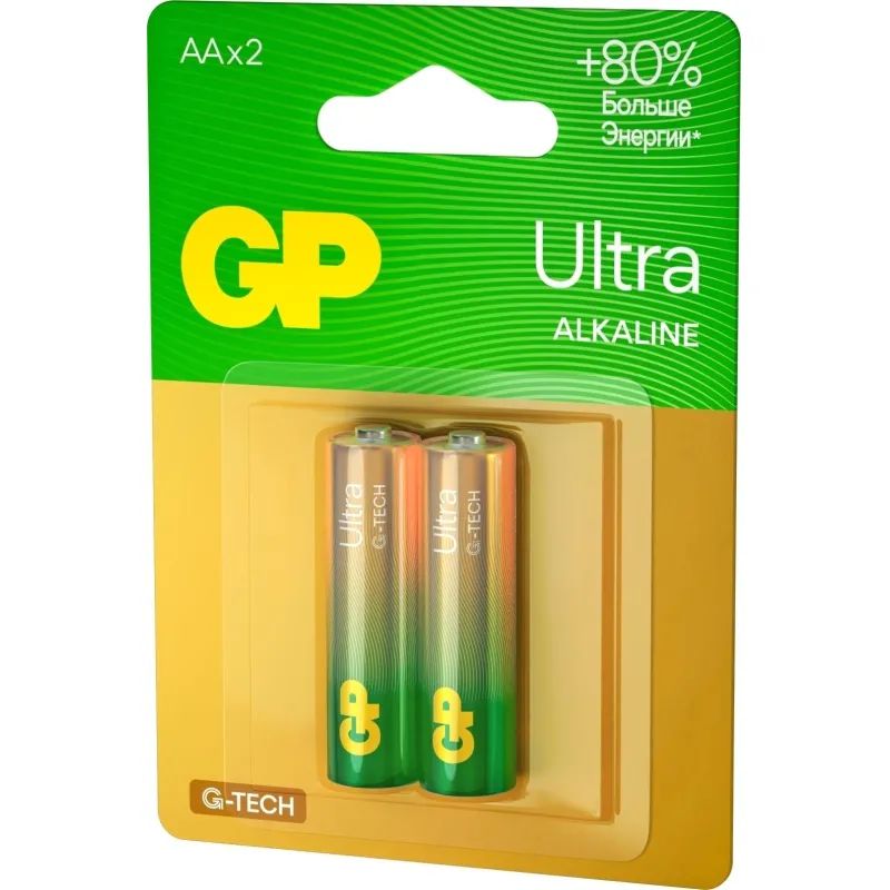 Батарейка GP Ultra AA/LR6/15AU 15AU-2CR2/15AUA21-2CRSBC2 алкалин. бл/2