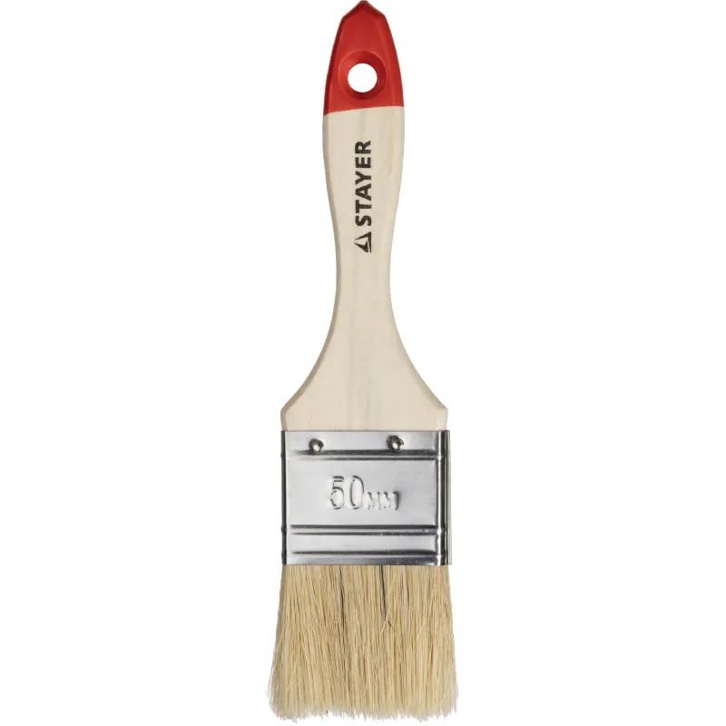 Кисть плоская 2"/50 мм, натур.щетина STAYER 0101-050