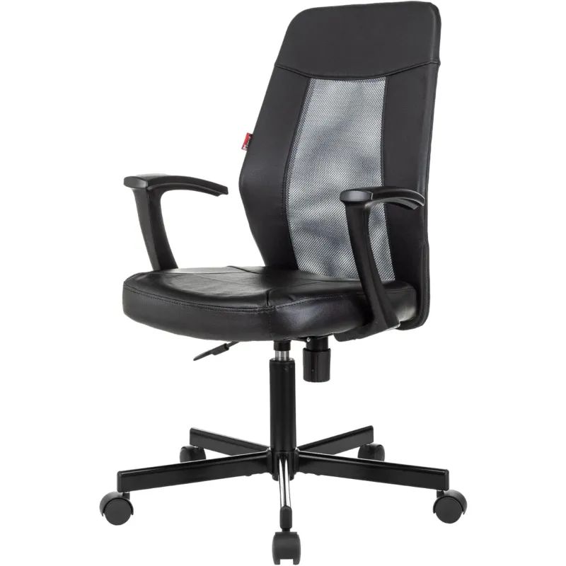 Кресло VB_EChair-225 PTW_G к/з черный, сетка серая (TW-04)