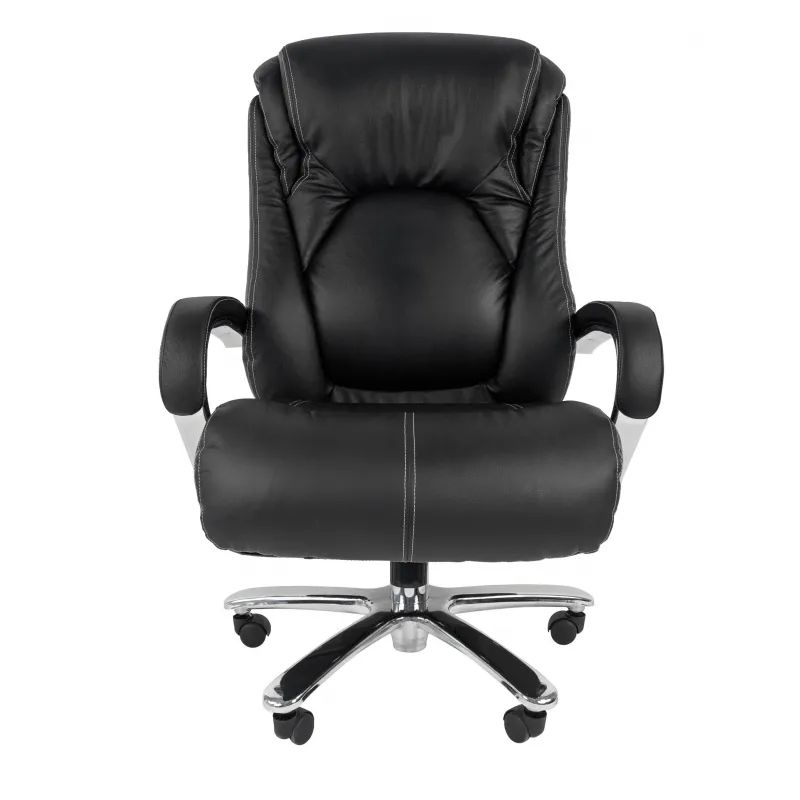 Кресло VT_CHAIRMAN 402 кожа черная, хром