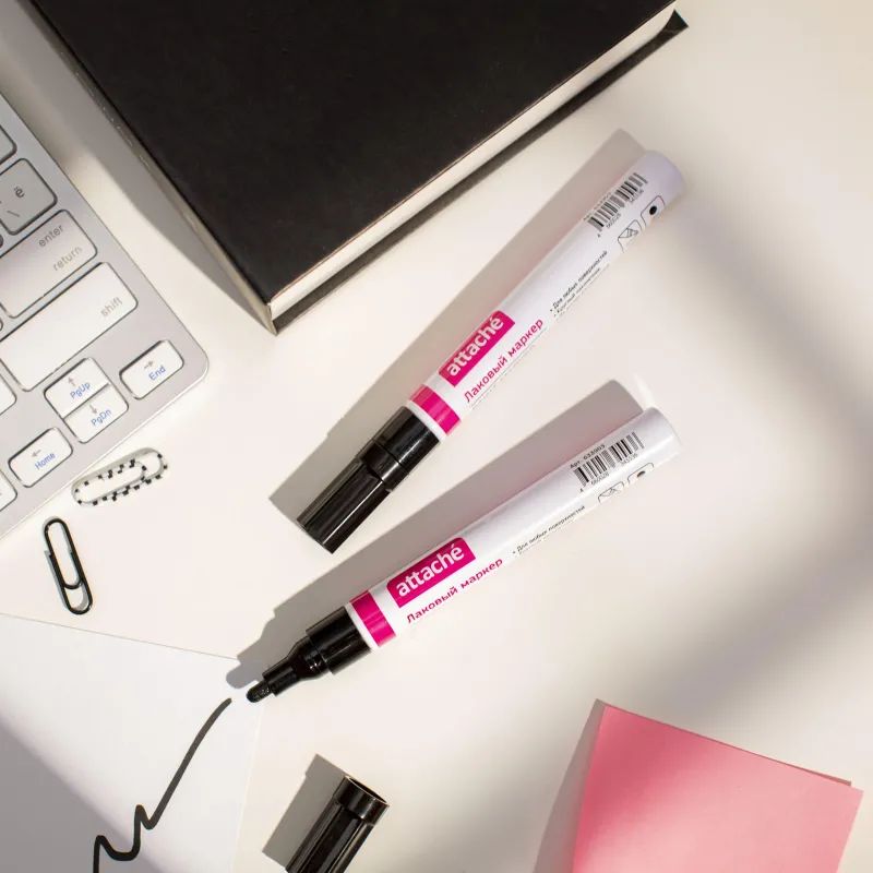 Маркер лаковый Attache 4 мм черный