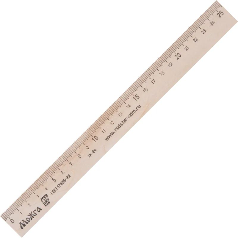 Линейка деревянная 25см,ЛП-250,С-06