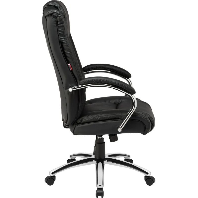 Кресло BN_Dt_EChair-561 TR рец. кожа черная, хром