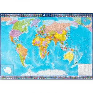 Карта настенная Мир политическая  1:25млн.,1,43х1,02м
