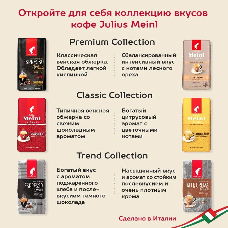 Кофе Julius Meinl Юбилейный в зернах, 500 г (43)