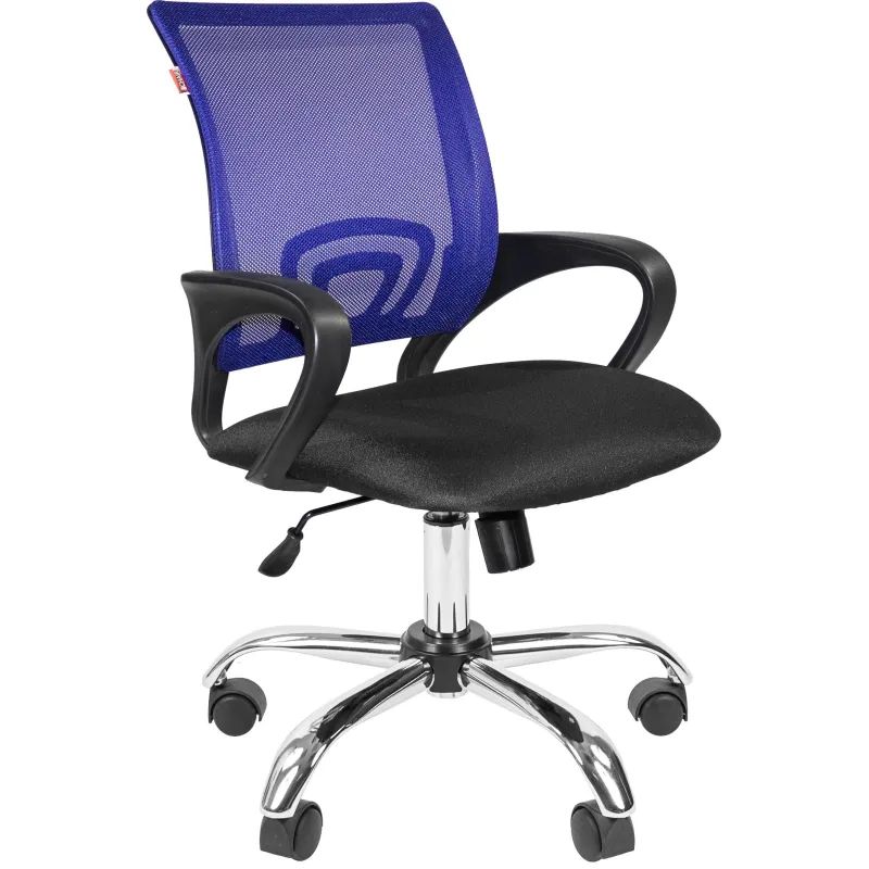 Кресло VT_EChair-304 TC Net ткань черн/сетка синий, хром