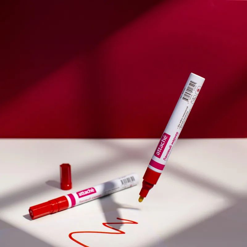 Маркер лаковый Attache 4 мм красный