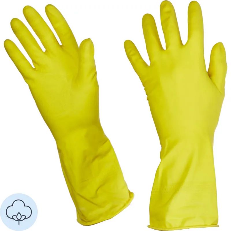 Перчатки резиновые PACLAN Practi латекс желтые р-р M 407897/4078974