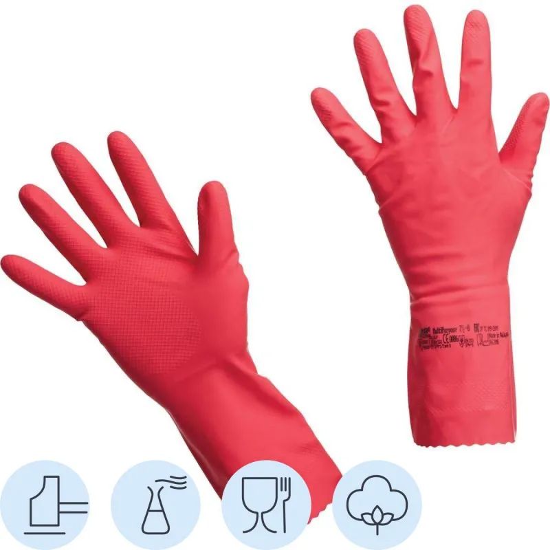 Перчатки резиновые Vileda Profes латекс красный рS 100749/174341,ПС