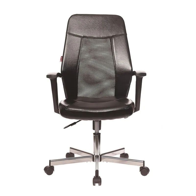 Кресло VB_EChair-225 DSL PTW к/з черный, сетка черная, хром