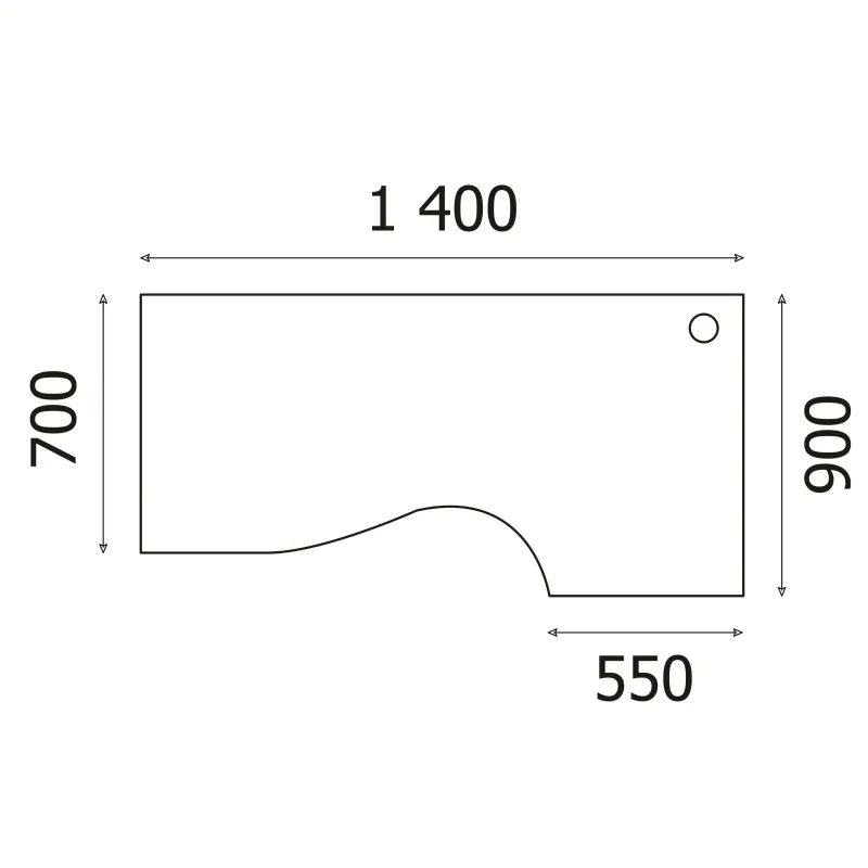 Стол эргономичный ED_Vita левый V-1.5 сосна карелия 1400