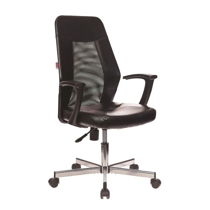 Кресло VB_EChair-225 DSL PTW к/з черный, сетка черная, хром