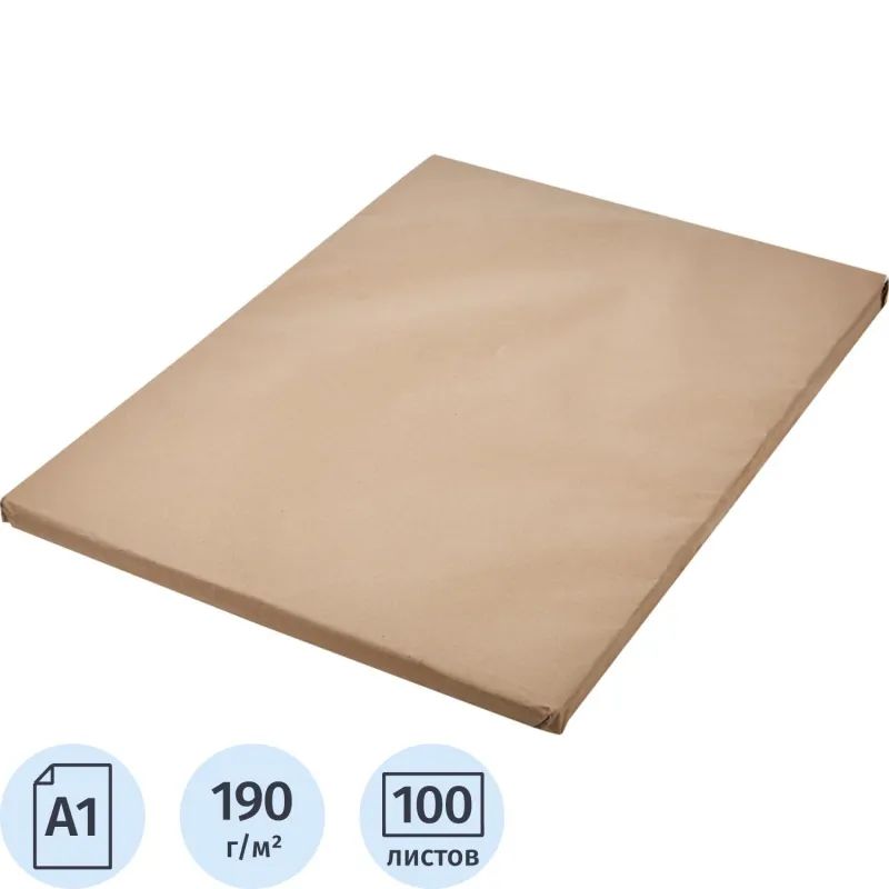 Ватман (бумага чертежная)  ф.600х840мм,пл.190 г, пачка 100л, Сыкт