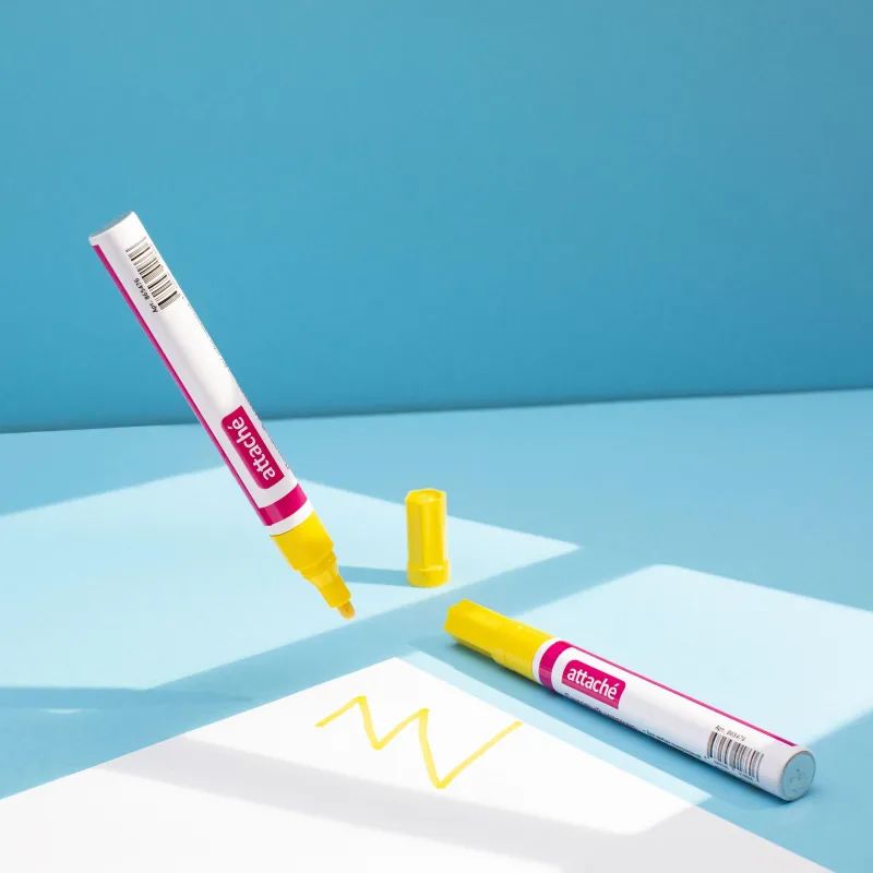 Маркер лаковый Attache 4 мм желтый