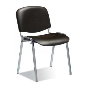 Стул 2SJ_FA_EChair Лайт (ИЗО) хром к/з черный V-14/PV-1