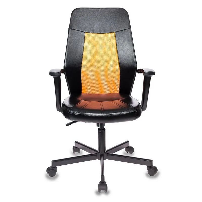 Кресло VB_EChair-225 PTW к/з черный, сетка оранжевая (TW38-3)