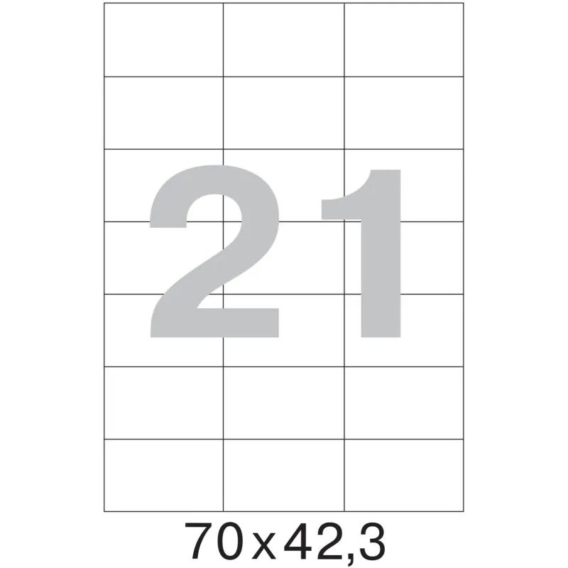 Этикетки самоклеящиеся 70х42,3 мм/21 шт. на лист. А4 (100 л