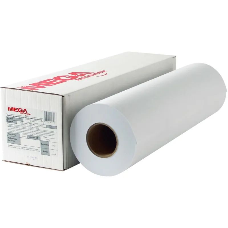 Бумага широкоформатная Bright white 80г 594ммх150м 76мм