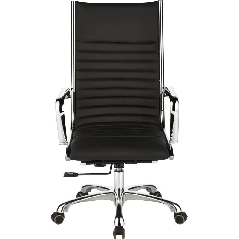 Кресло BN_Jl_Руководителя EChair-704 TL кожа черная, хром