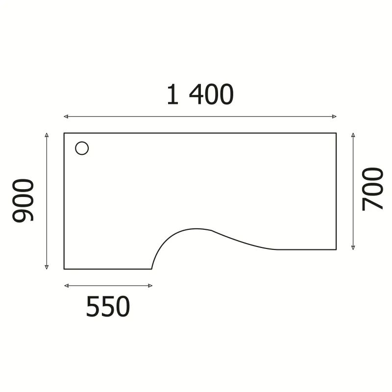 Стол эргономичный ED_Vita правый V-1.5 сосна карелия 1400