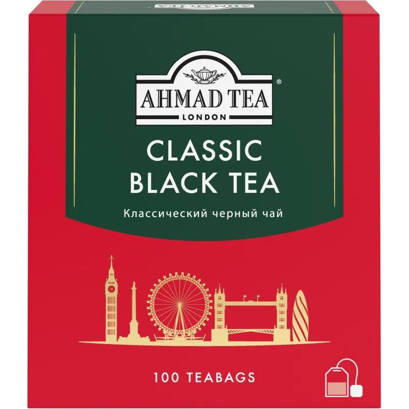 Чай Ahmad Tea классический черный, 100пак/уп., 1665-08