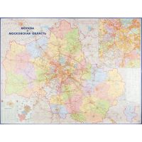 Карта настенная Москва и Московская область админ.1:170тыс