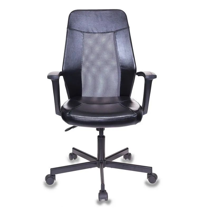 Кресло VB_EChair-225 PTW_G к/з черный, сетка серая (TW-04)