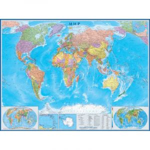 Карта настенная Мир политическая 1:22млн.,1,58х1,18м