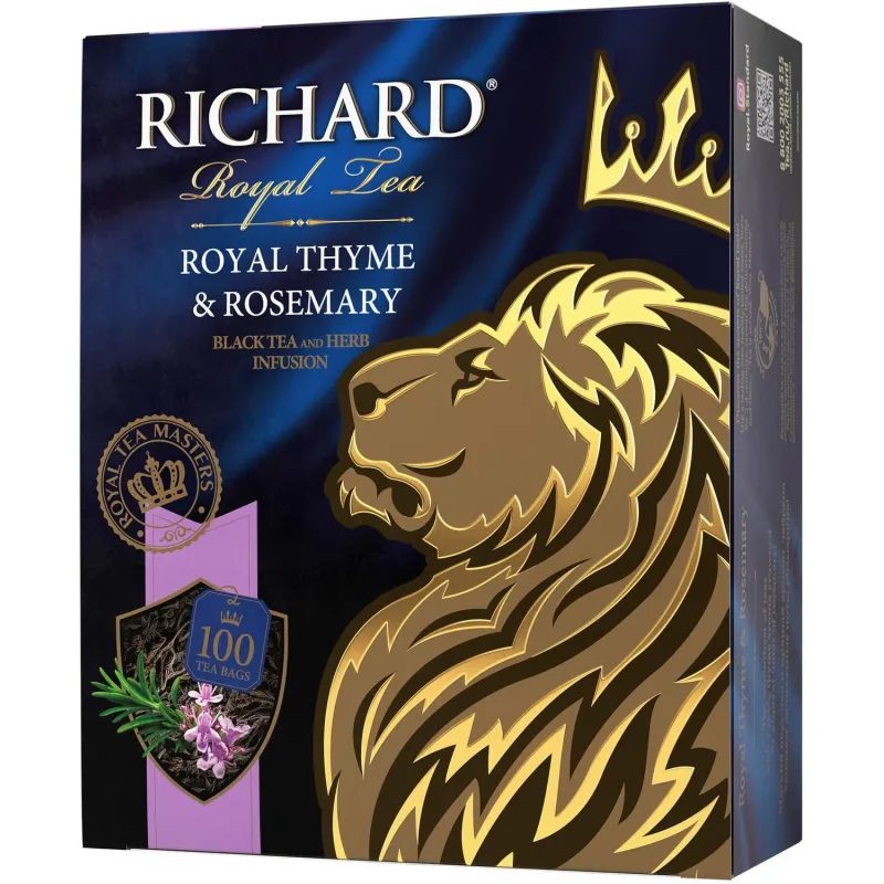 Чай Richard Royal Thyme&Rosemary черный, 100 пакетиков 13938
