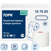 Бумага туалетная Торк Премиум T6 2сл бел 100%цел втул 90м 27рул/уп 127520