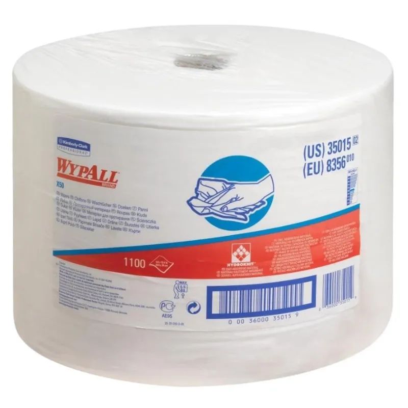 Материал протирочный нетканый WYPALLxX50LROLLWH1P1X1100 31х24,9см бел.8356
