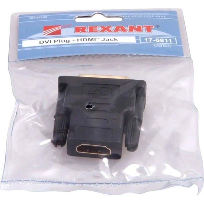 Переходник DVI - HDMI, 25M/F, поз.р, Rexant, чер, 17-6811