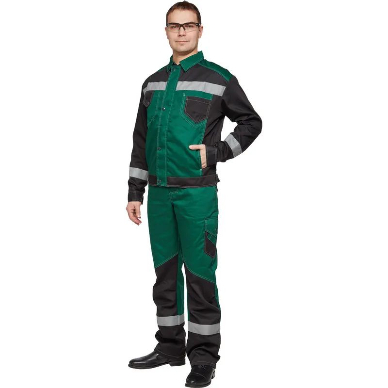 Костюм летний муж л21-КБР зел/чер (р.48-50) 182-188 (серия Л)