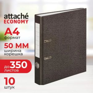 Папка-регистратор без угAttacheEconomy_50мм мрам ч/б,уп.10шт,бум/бум,крам.к