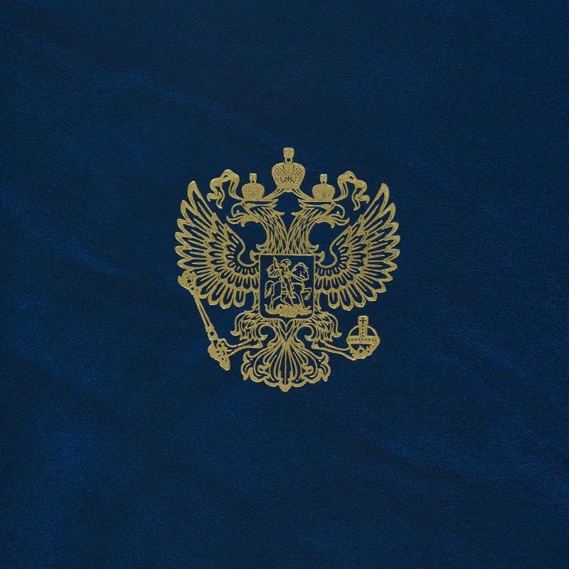 Папка адресная бумвинил А4 (объемная) На подпись Госсимволика синяя