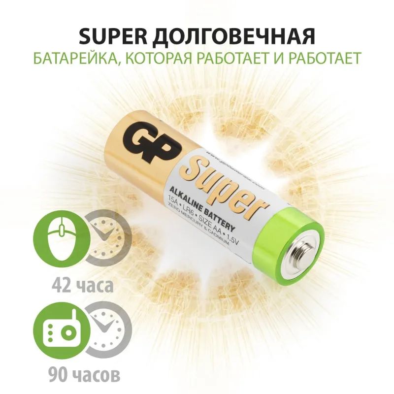 Батарейка GP15A-GP15AA21-2CRSWC20, 20шт/уп