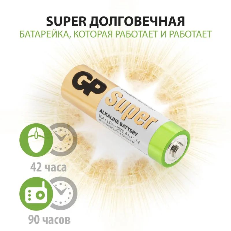 Батарейка GP15A-GP15AA21-2CRSWC40, 40шт/уп