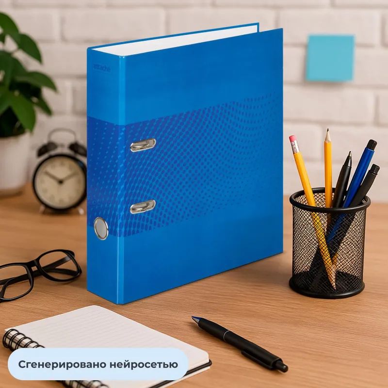 Папка-регистратор Attache  Digital, синий лам.карт./бум.,75мм