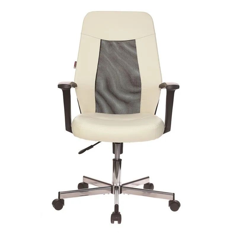 Кресло VB_EChair-225 DSL PTW к/з бежевый OR-10/сетка черная TW, хром