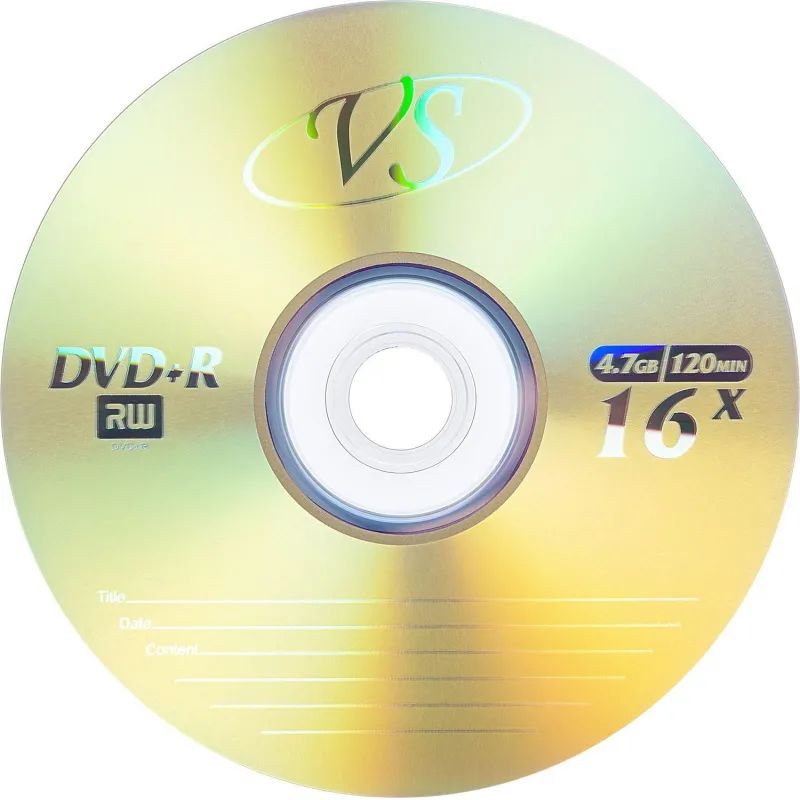 Носители информации DVD+R, 16x, VS, Slim/5, VSDVDPRSL501