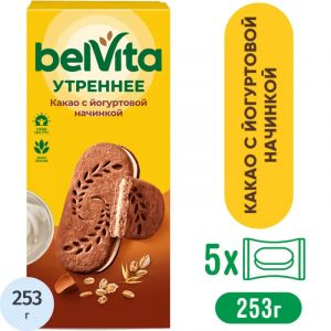 Печенье песочное BelVita Утреннее сэндвич с какао 253 г