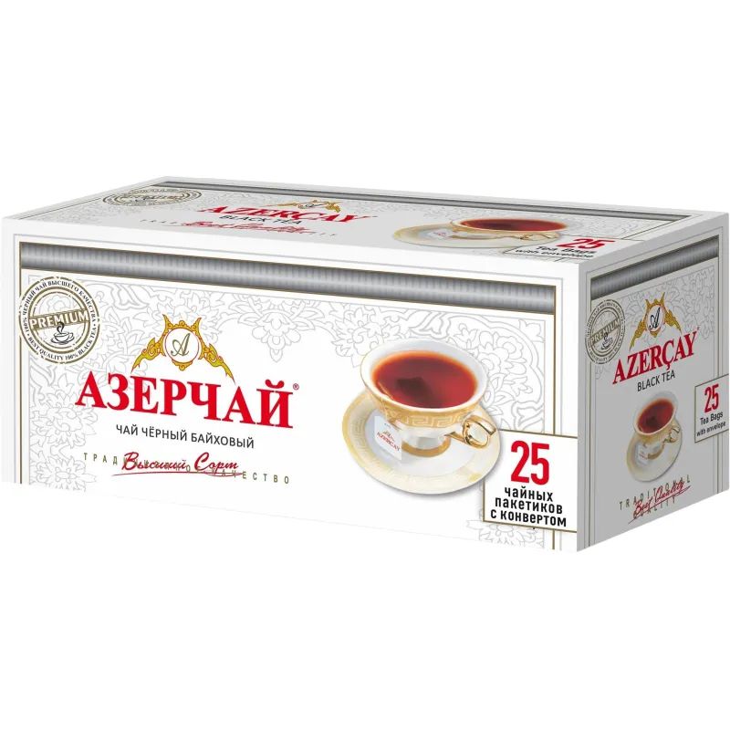 Чай Азерчай Премиум чай черный в пакетиках сашетах, 25 шт 166573