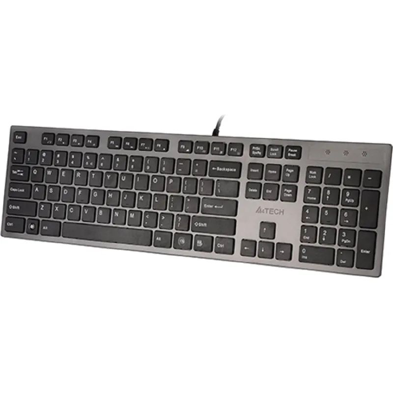 Клавиатура A4 KV-300H серый/черный USB slim