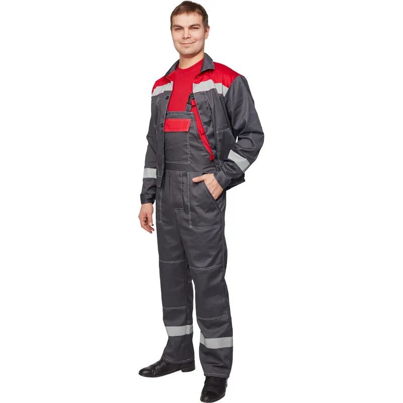 Костюм рабочий летний муж. л20-КПК сер/красн (р.52-54) 170-176 (Арсенал-СП)
