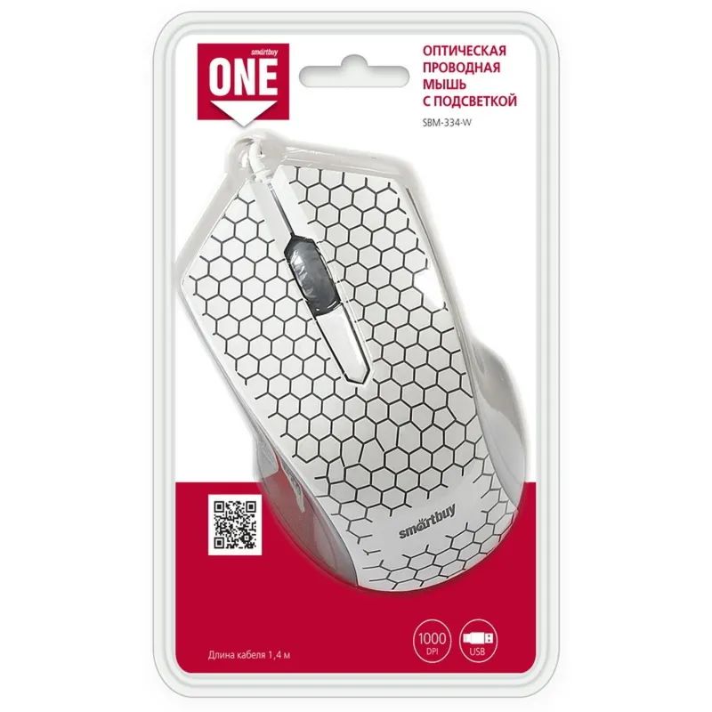 Мышь компьютерная Smartbuy ONE 334 белая (SBM-334-W)