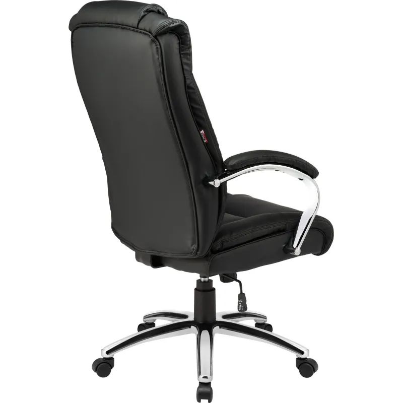 Кресло BN_Dt_EChair-561 TR рец. кожа черная, хром