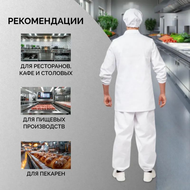 Брюки для пищевого производства универс. у17-БР (р.56-58) р.158-164